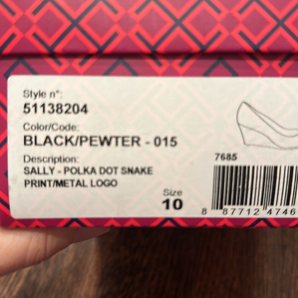 Tory Burch Sally wedge polka dot snakeskin RARE low heel - Picture 6 of 6